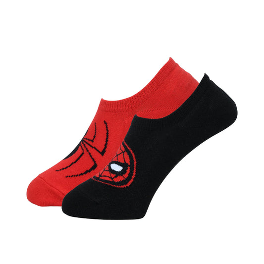 BALENZIA X MARVEL THE AMAZING SPIDER-MAN SNEAKER SOCKS FOR MEN (PACK OF 2 PAIRS/1U)(FREE SIZE) RED,BLUE Y