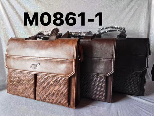 NOM MON Tan Colour With Multiple Zipper Laptop Bag 08611