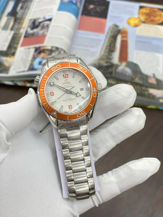 Emo Silver Chain White Dial Orange Ring Automatic Men Watch 901698