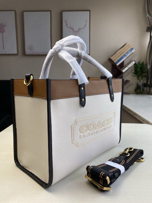 AOC COA White Tan Colour Heavy Quality Mini Tote Sling Bag With Box 25677