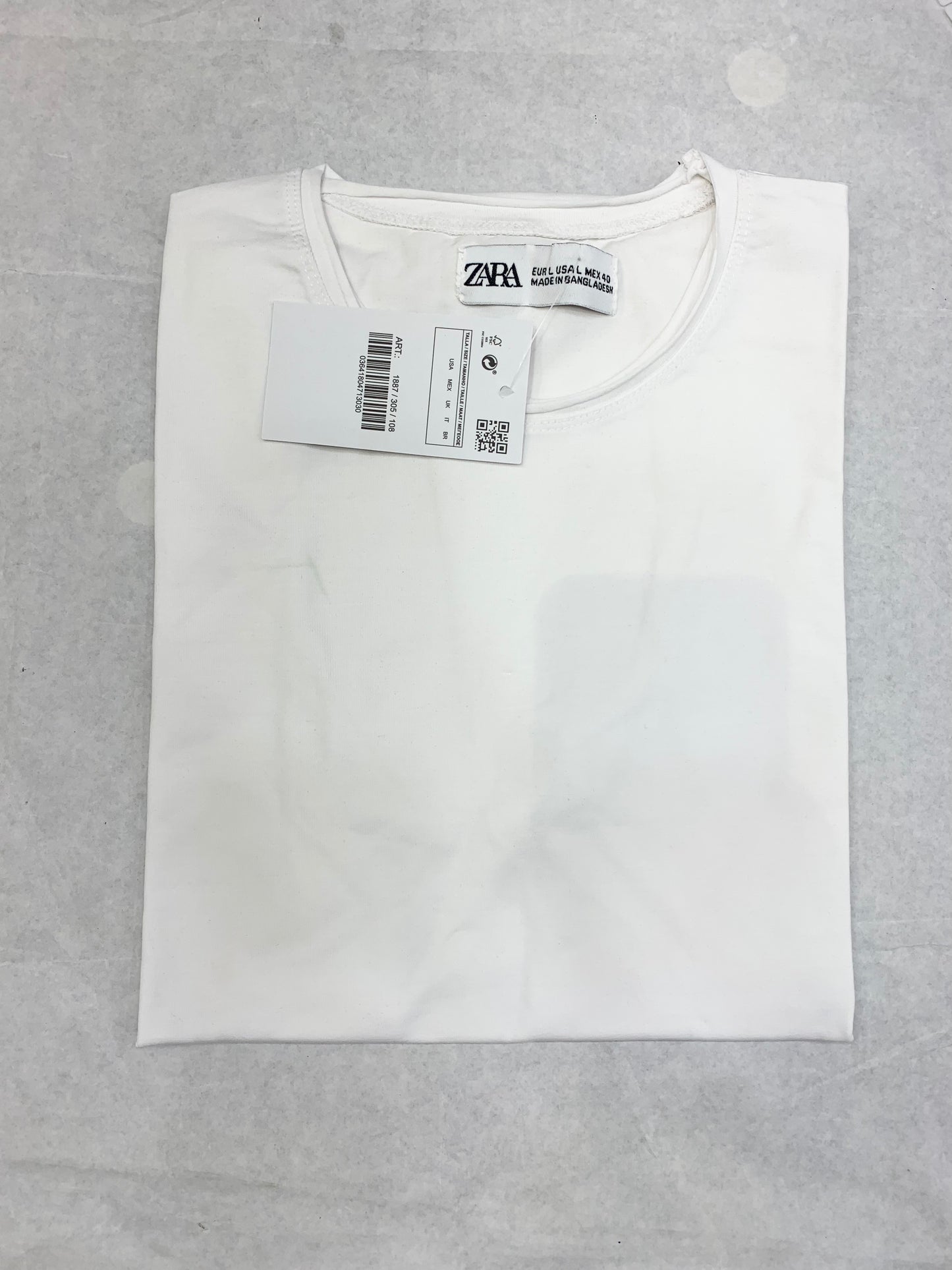 Zr White Color Plain Half Sleeve tshirt 18885