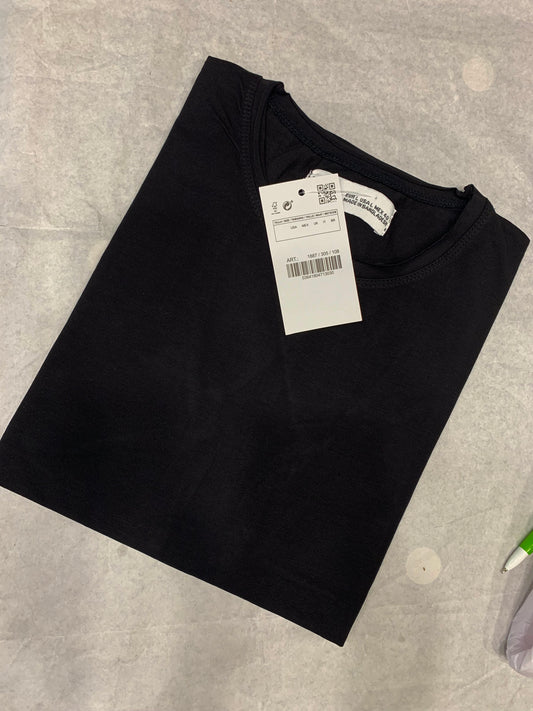 Zr Black Color Plain Half Sleeve tshirt 18878