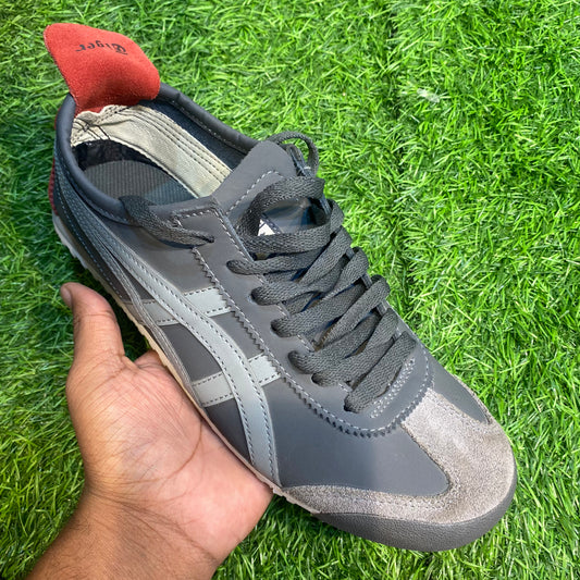 GIT TIG Grey Red Stripes Running Sneaker Shoes Tiger 350518