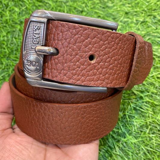 Brown Strap Silver Buckle vel Fomal Men’s Genuine Leather Belt 900357