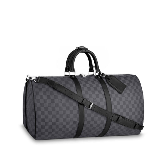 UOL Grey Black  Check Unisex Duffle Bag 4141