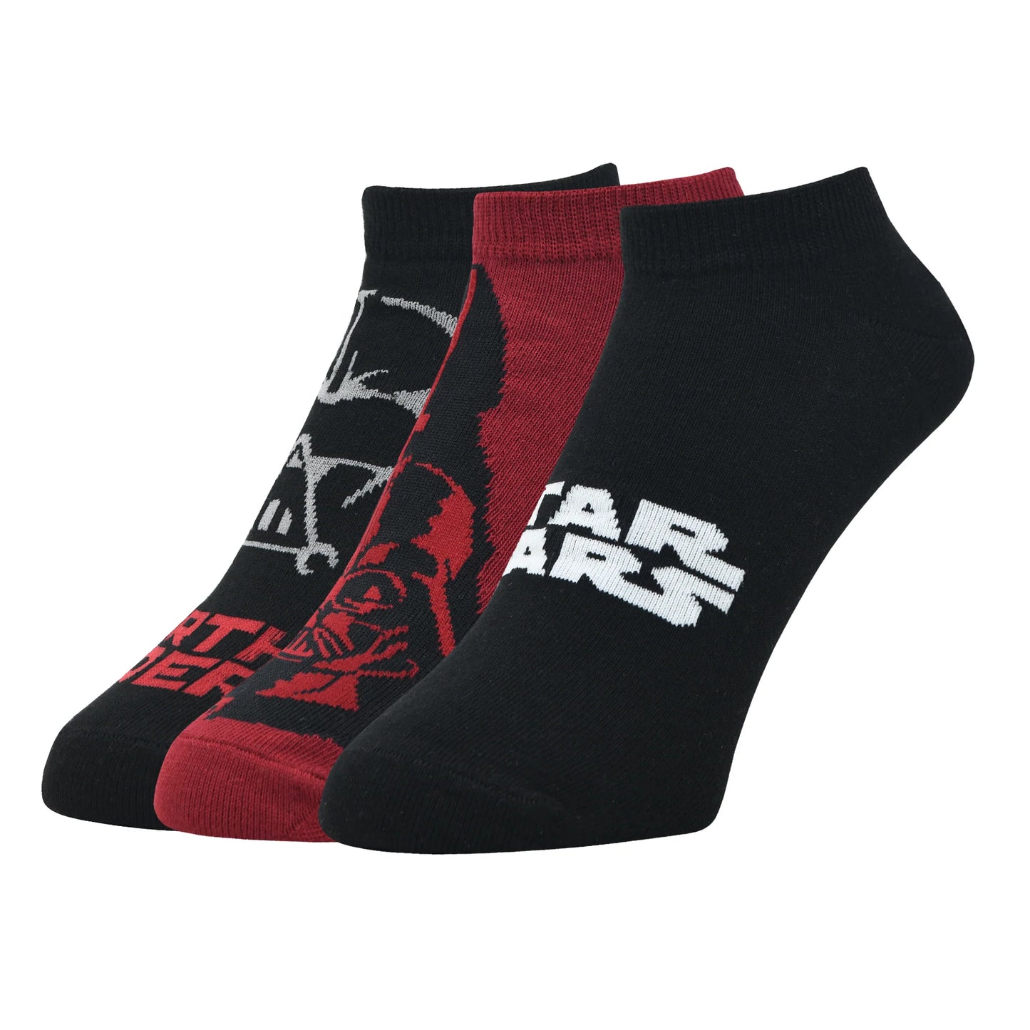 BALENZIA STAR WARS GIFT PACK FOR MEN- STAR WARS LOGO AND DARTH VADER-ANKLE LENGTH SOCKS (MULTICOLORED) (PACK OF 3 PAIRS/1U)