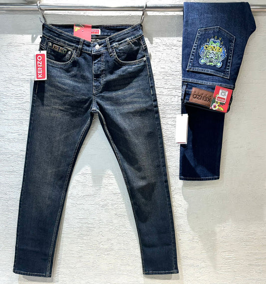 NEK Navy Blue Colour With Back Pocket Embroidery Premium Quality Slim Fit Jeans 63686
