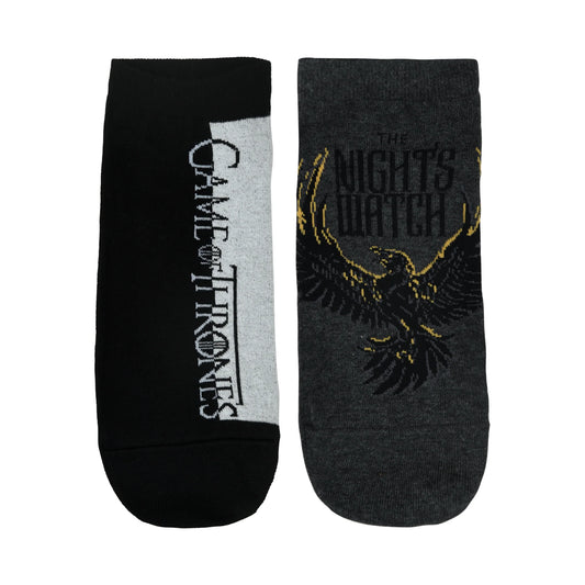 BALENZIA X GAME OF THRONES THE NIGHT’S WATCH ANKLE LENGTH SOCKS FOR MEN (FREE SIZE)(PACK OF 2 PAIRS/1U)GREY & BLACK