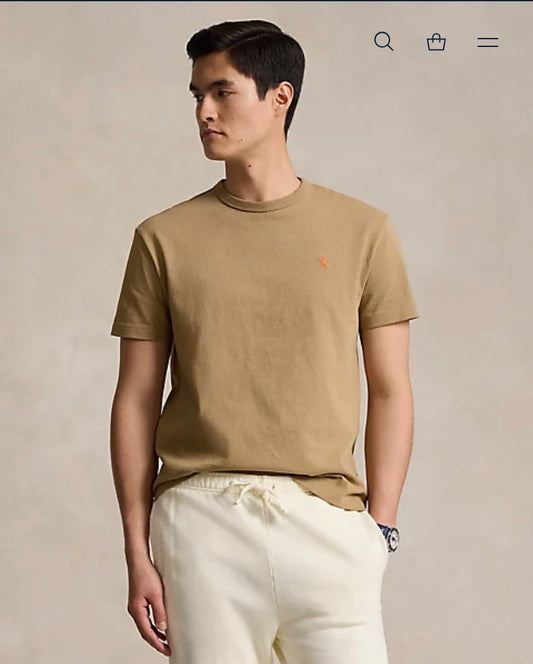 LOP Coffee Brown Color Plain Single Logo Premium Quality Tshirt 88805