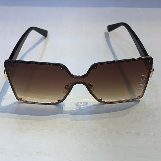 CUG GG Print Golden Frame Brown Shade Sunglasses TJ72221 61 13-142