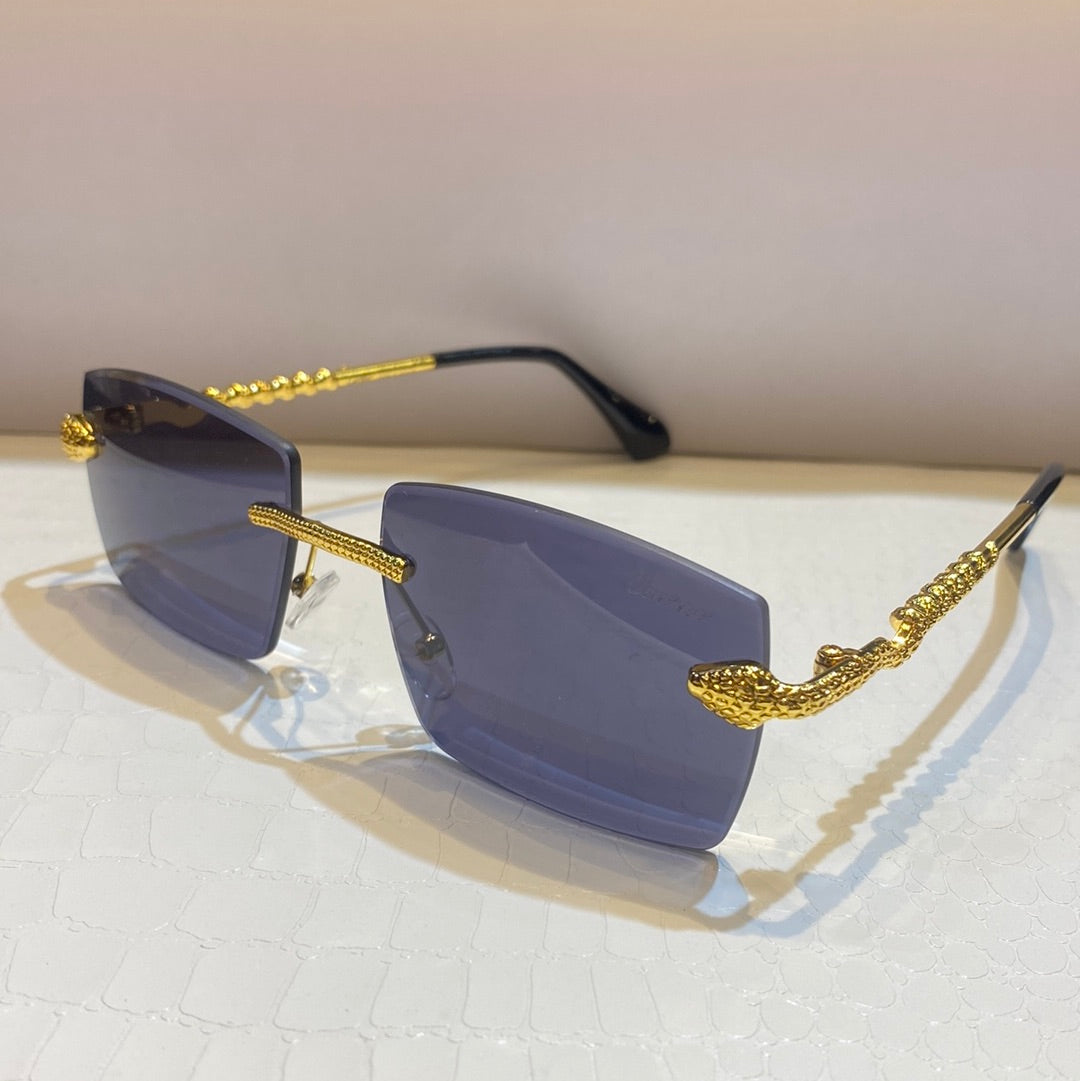 Rac Frameless Black Shade Golden Stick Unisex Sunglasses
