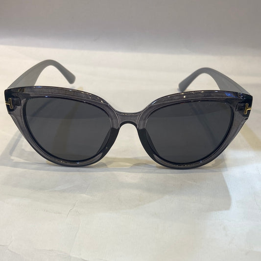 MOT Transparent Frame Grey Stick Black Shade Unisex Sunglasses W9062 52 20-143