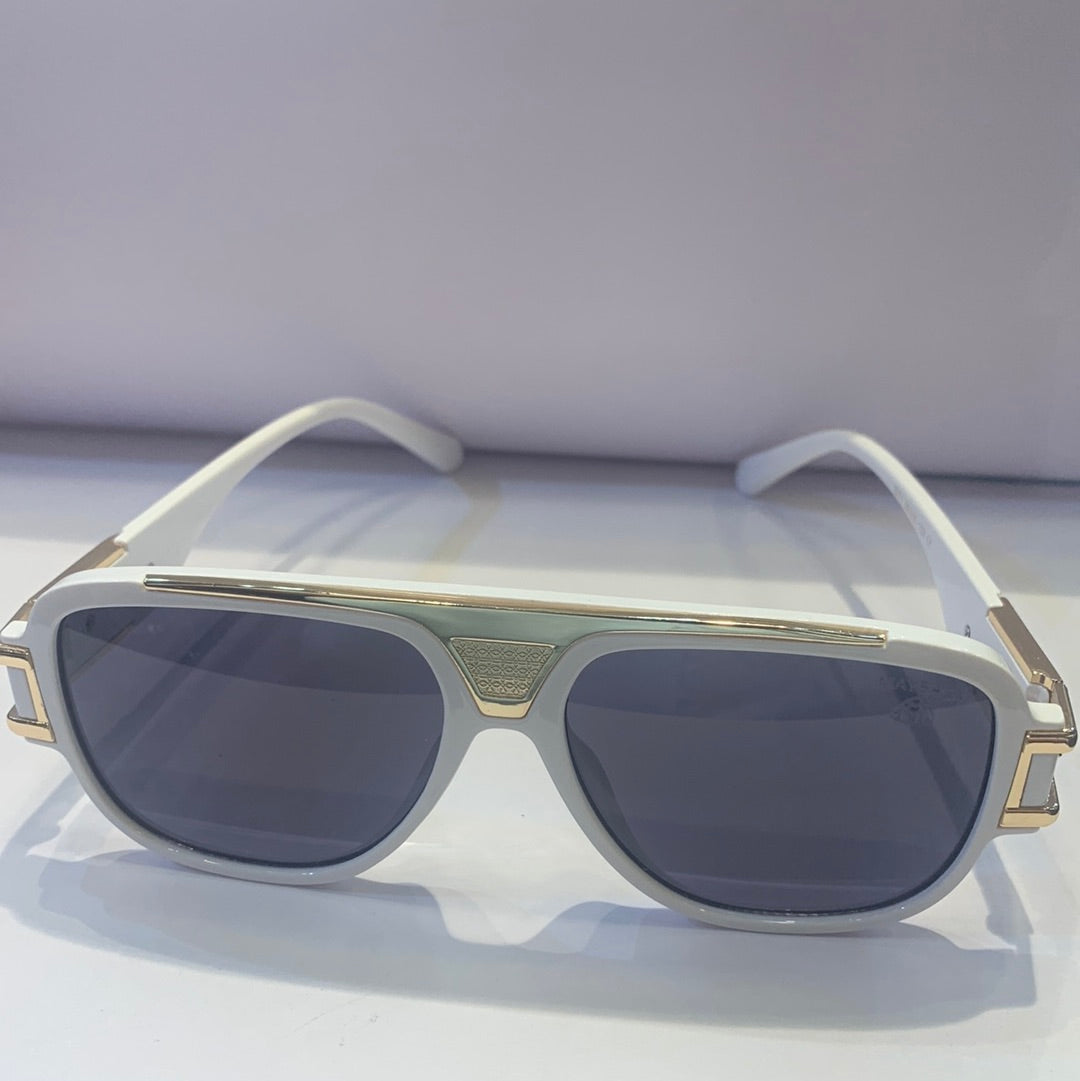 Uol White Frame Black Shade Sunglasses 3271 55 16-133