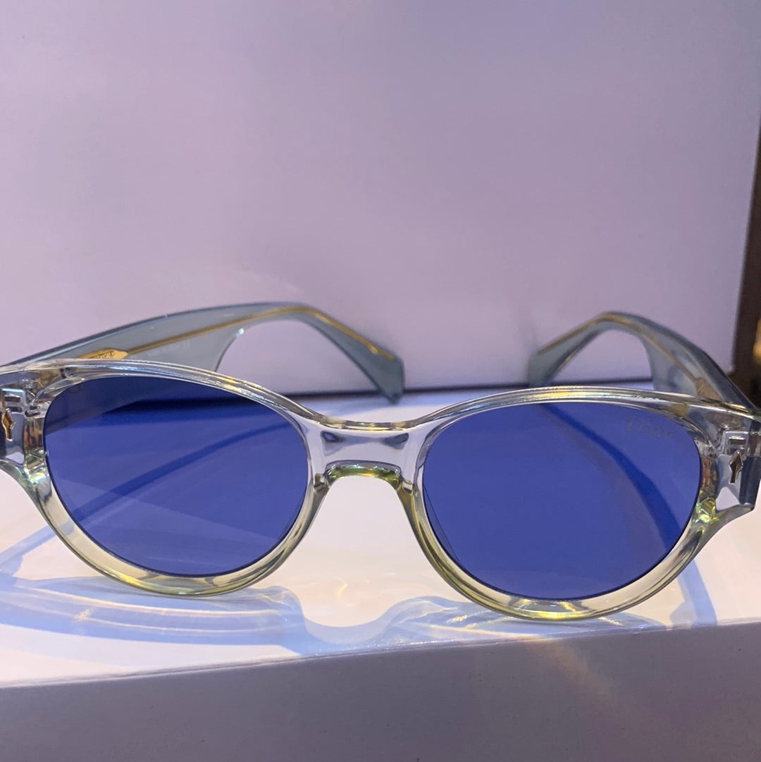 Oid Transparent Frame Blue Shade Unisex Sunglasses 97008 51 20 148 C7