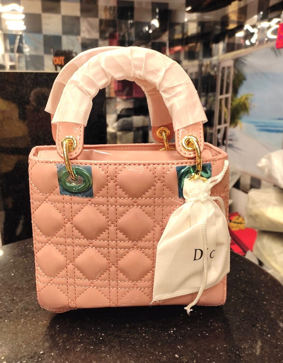 OID Multi Colour Glossy Mini Tote Bag Style Ladies Sling Bag 964542
