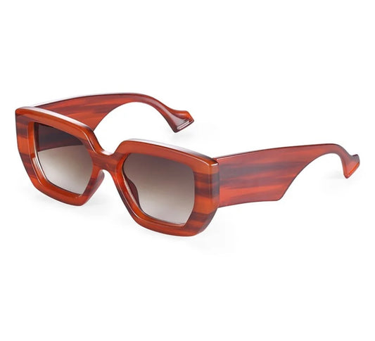 Oid Orange Frame Brown Shade Unisex Sunglasses