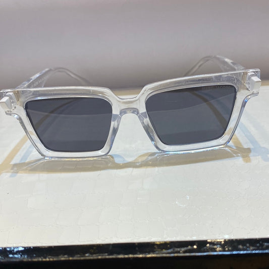 Ram Transparent Frame Black Shade Unisex Sunglasses 8777 58 26-141