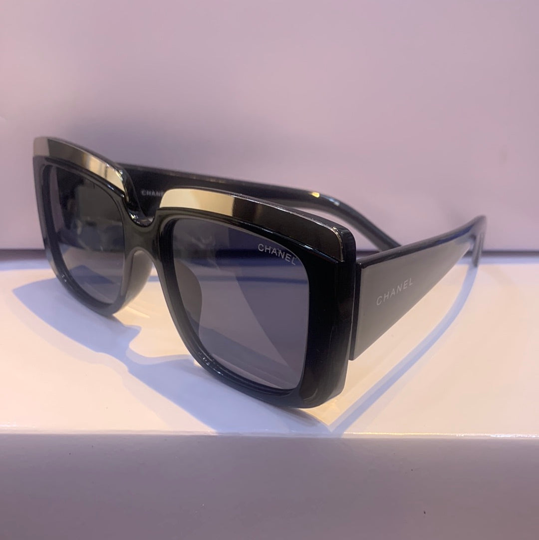 Ahc Black Silver Frame Black Shade Unisex Sunglasses 98056 58 17 144