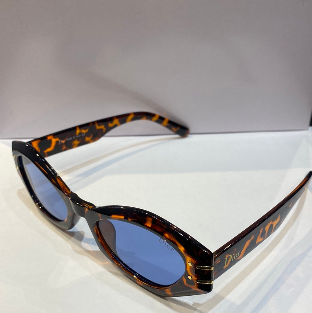 Oid Leopard Frame Blue Shade Unisex Sunglasses