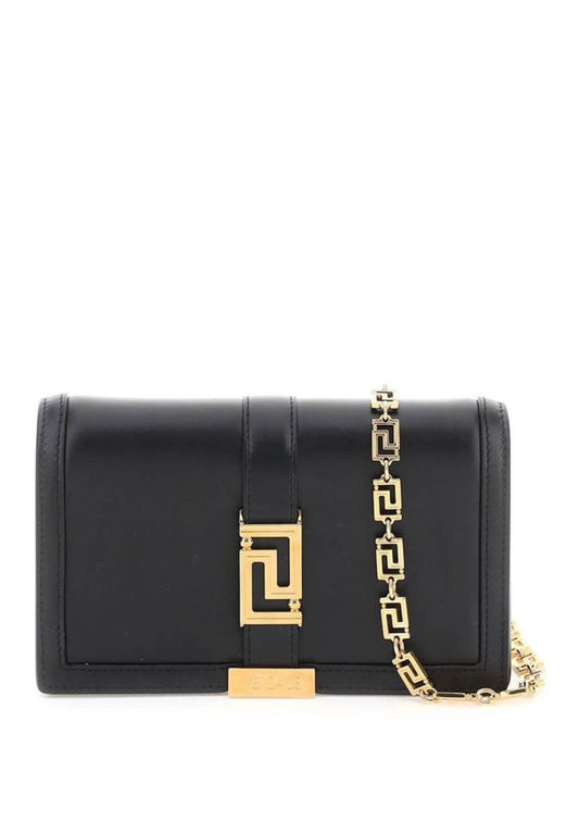 Rev Black Gold Sling Side Ladies Bag with Chain Belt 14988