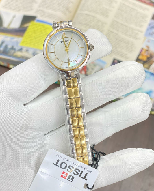 Sit Silver Gold Chain White Dial Ladies Watch 901790