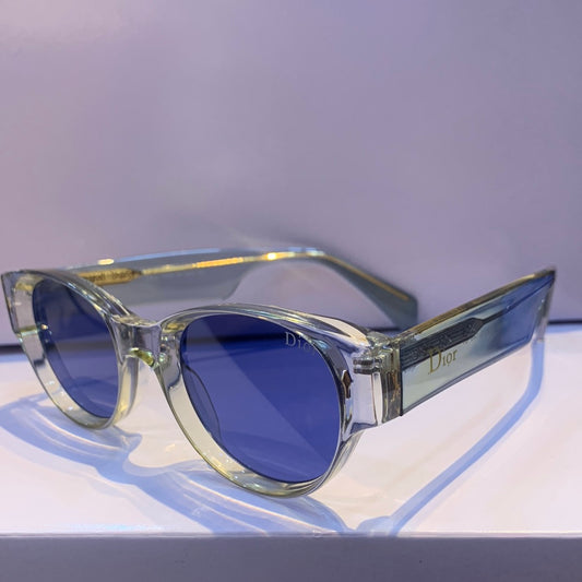 Oid Transparent Frame Blue Shade Unisex Sunglasses 97008 51 20 148 C7