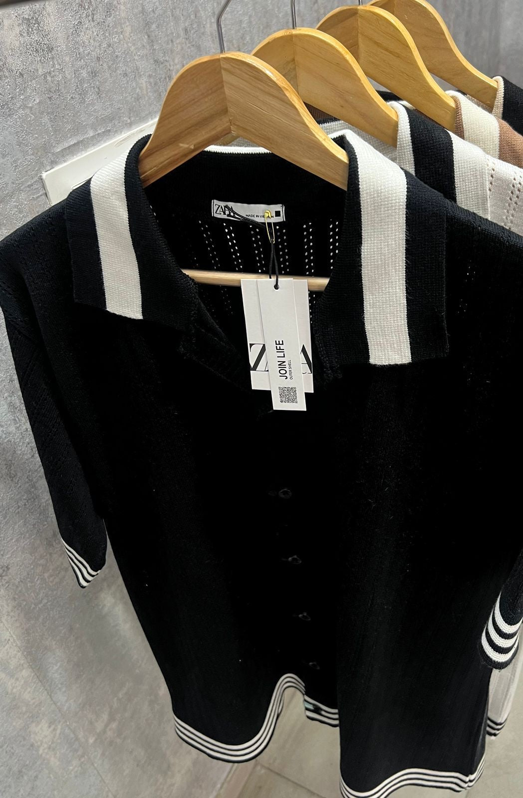 RAZ ZR Black Colour With Button Design Premium Quality Collar Tshirt 45366