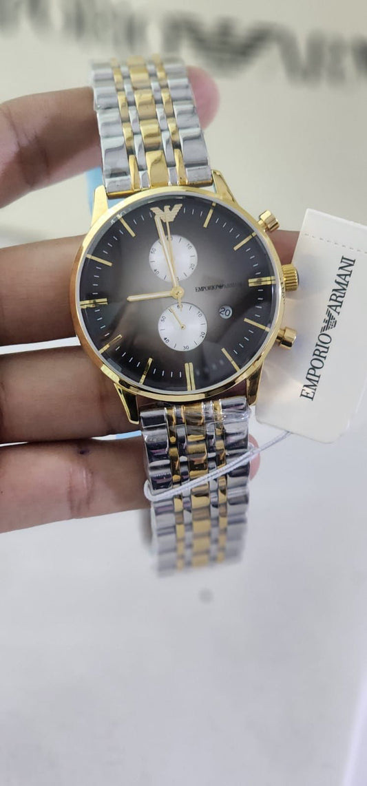 Mra Silver Gold Chain Black Dial Og Quality Men Watch 901729