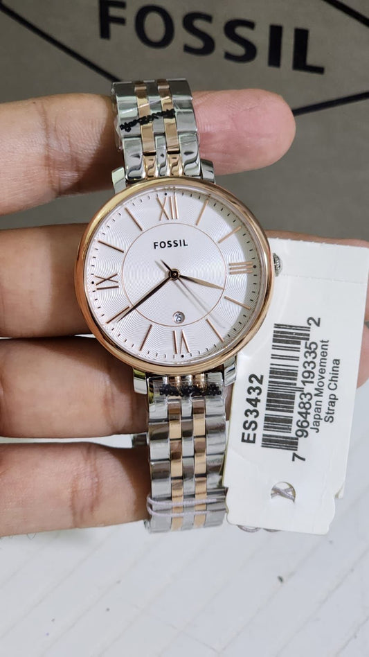 SOF Sliver Copper Chain White Dial with date Ladies Watch 401825