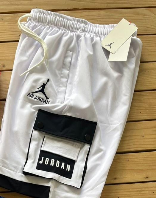 JOR ROJ White Colour With Black Side Logo Premium Quality NS Fabric Shorts 77711