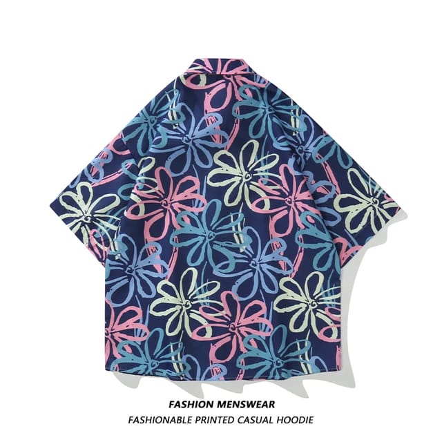 Geesas Multiple Colour Multiple Flower Print Premium Quality Half Sleeve Shirt CT64