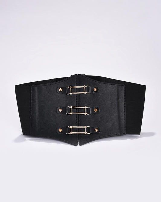 Women Leather Gold Black Colour Corset Belt 987267
