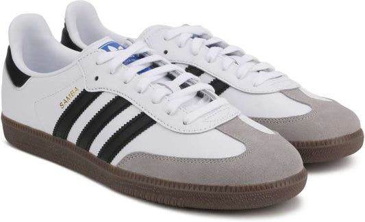 IDA ADI Samba White Colour Black Stripe Brown Sole Sneakers Shoe 029002