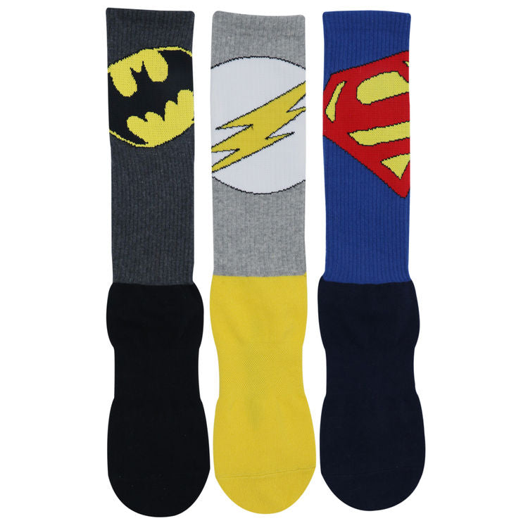 Balenzia X Justice League Men's Sports Socks Superman, Batman, Flash Pack Of 3 - Multi-Color | (Free Size)