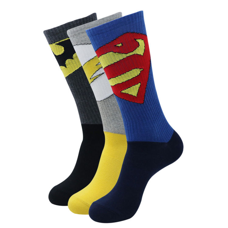 Balenzia X Justice League Men's Sports Socks Superman, Batman, Flash Pack Of 3 - Multi-Color | (Free Size)