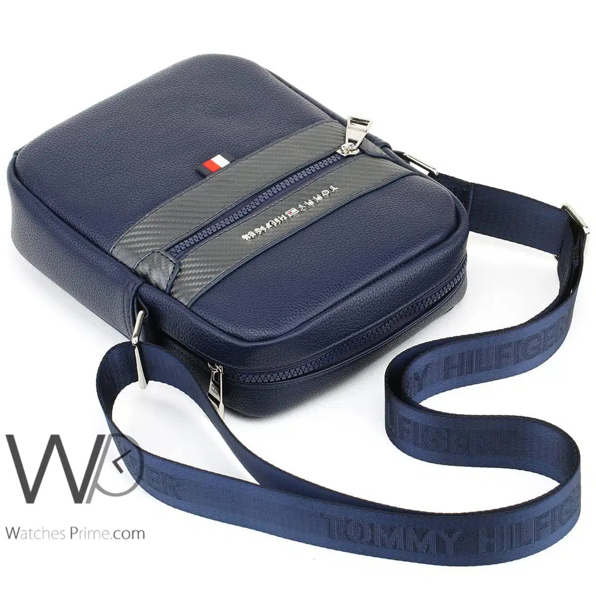 MOT TOM Navy Blue Colour Unisex Genuine Leather Side Sling Bag 987543