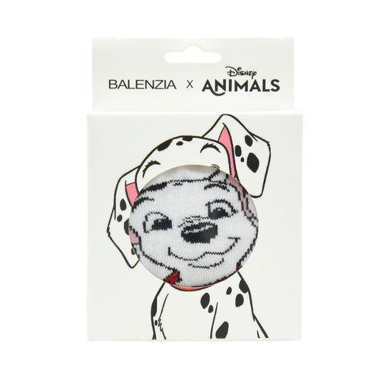 BALENZIA X DISNEY CHARACTER CUSHIONED ANKLE SOCKS FOR WOMEN-101 DALMATIONS (PACK OF 1 PAIR/1U)-WHITE