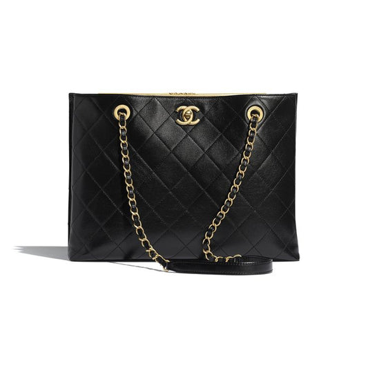 AHC Black Colour With Gold Lock Premium Quality Ladies Tote Bag 9603