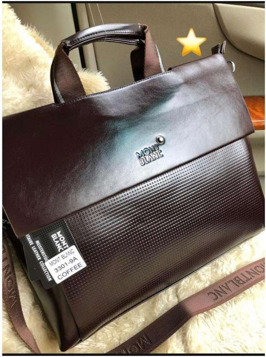 NOM MON Brown Colour With Multiple Zipper Laptop Bag 3301
