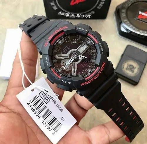 HSG Black Red Water Resistant  Sports Watch with Original Box