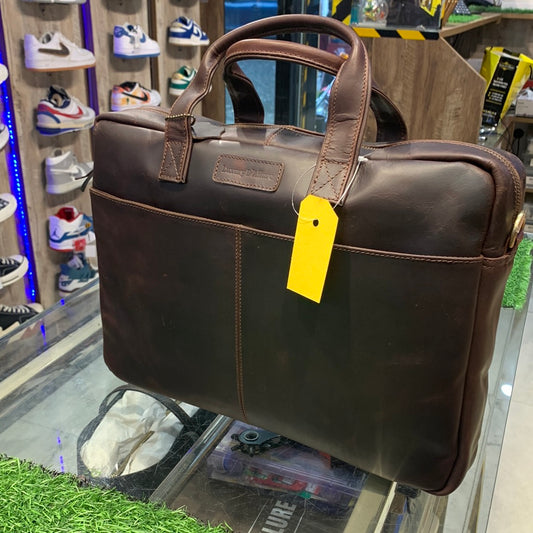 Luxury D Allure Coffee Brown Colour With Leather Quality Laptop Bag 106 ZL