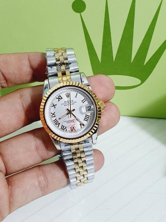 Lor Silver Gold Chain White Dial Automatic Ladies Watch 901331