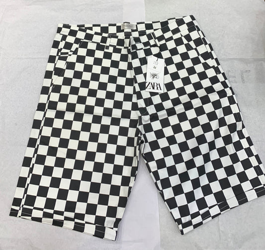 Zr White Black Colour Plain Design Denim Men Shorts 861042