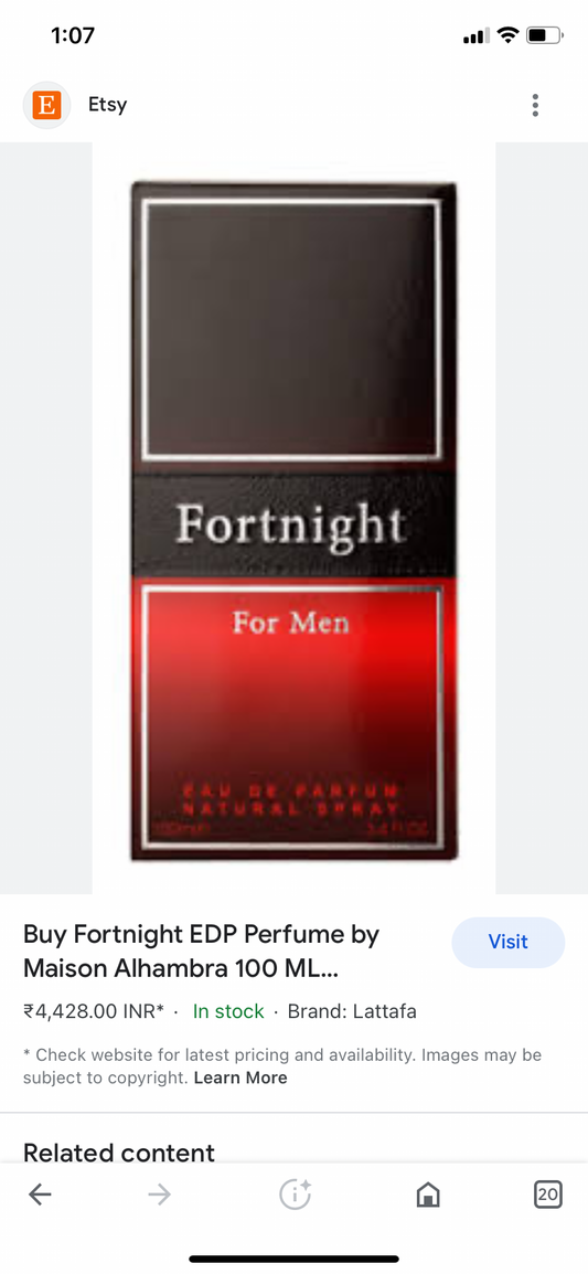 Fortnight For Men Alhambra Perfume EDP 100Ml