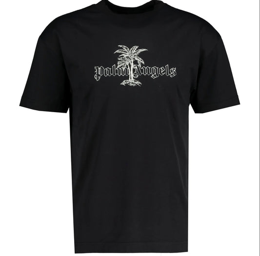LAP Black Color With Tree Embroidery Back Print Store Article Tshirt 780094