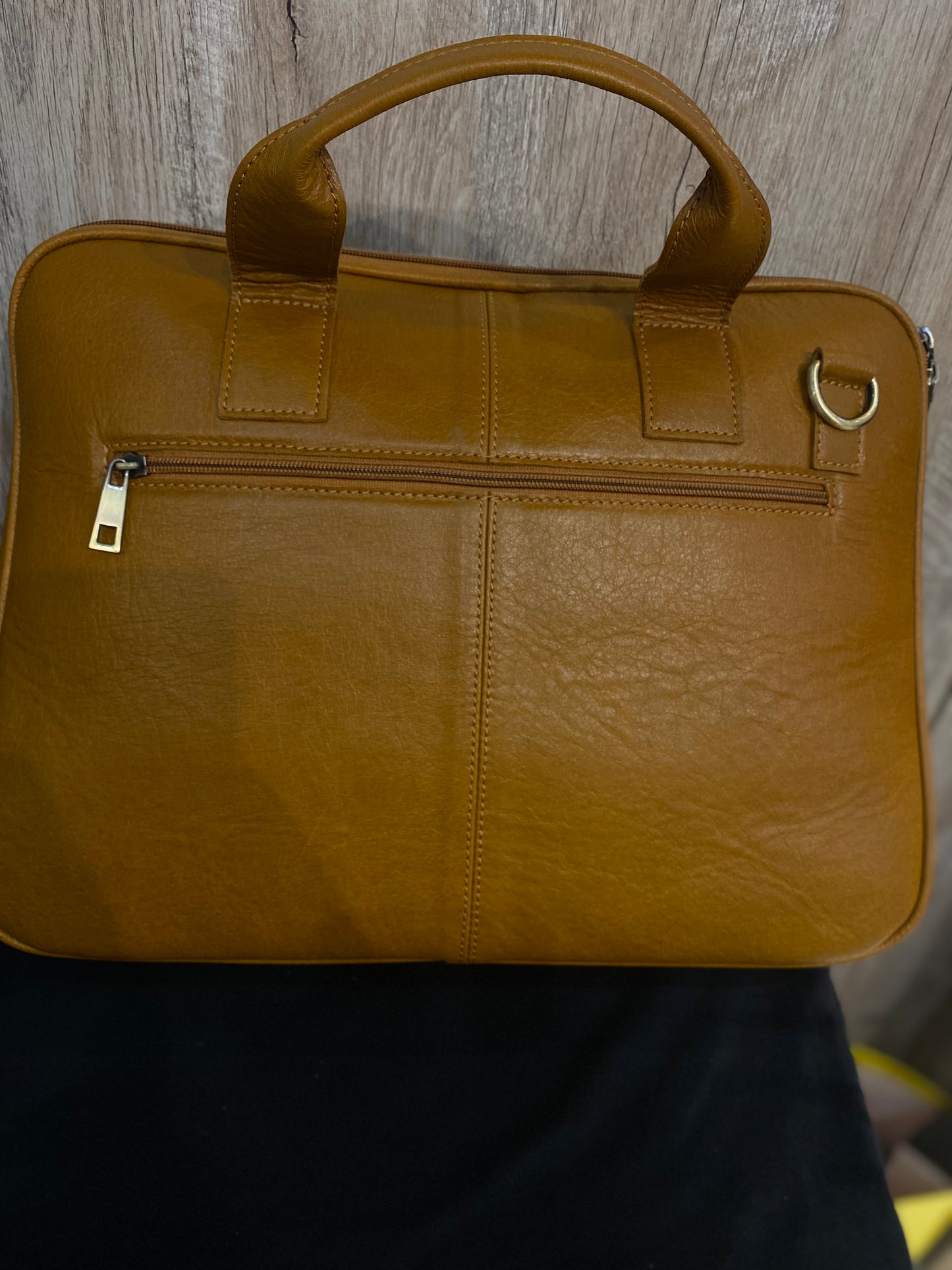 Luxury d’allure Tan Uphl Genuine Leather Laptop Bag 1044