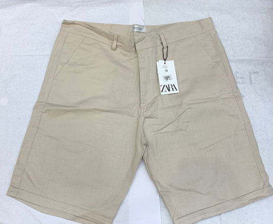 Zr Raz Cream Colour Plain Design Denim Men Shorts 861041