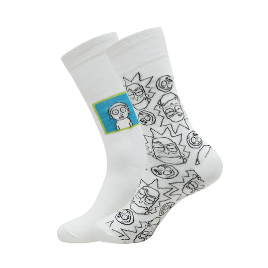 BALENZIA RICK AND MORTY COTTON CREW SOCKS FOR MEN (PACK OF 2) (FREE SIZE) (WHITE) Your Cart Subtotal
