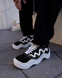 Black White Colour Zig Zag Old School Shoes Sneaker shoes 006