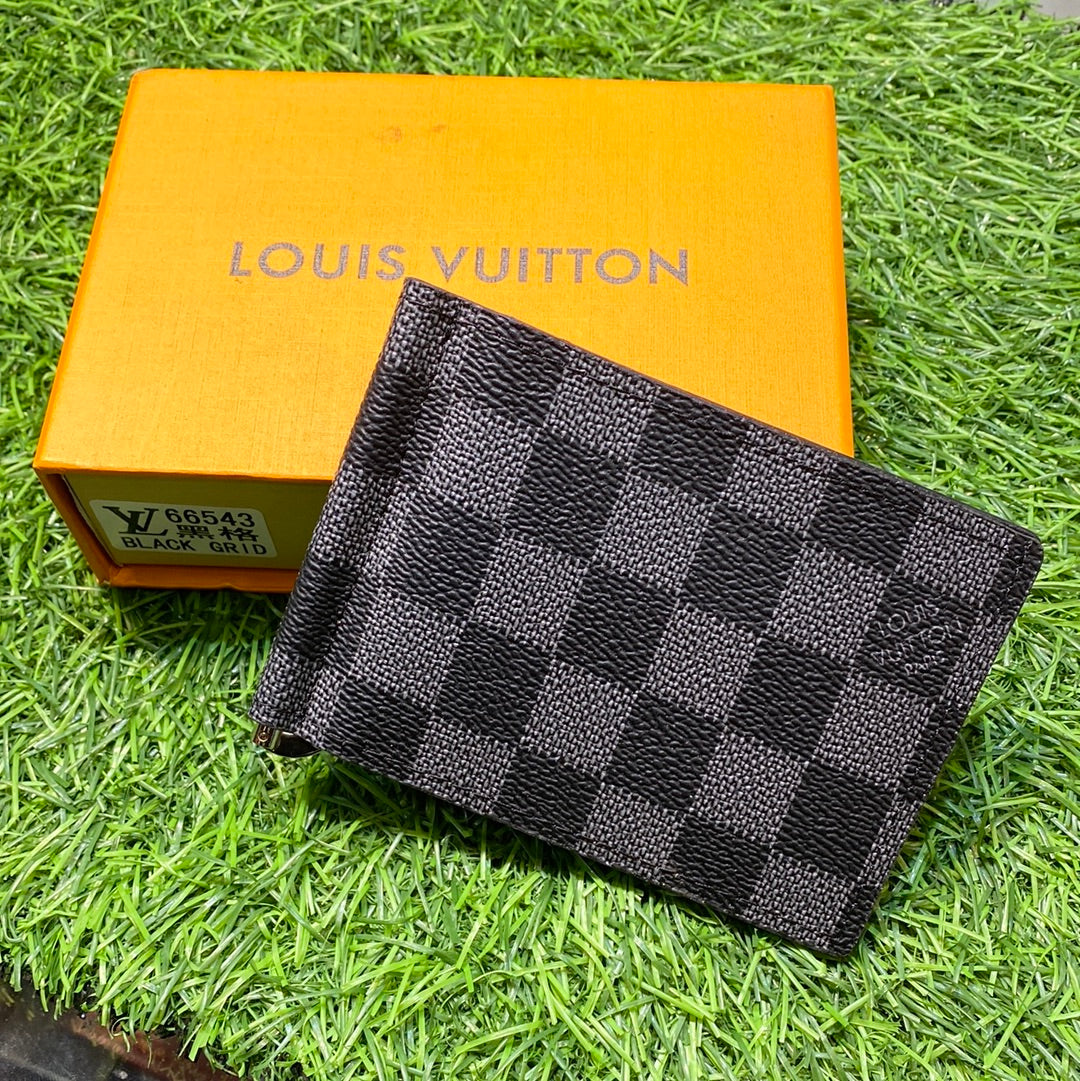 Branded Luxury Italian Leather Clipper Model Black Grid 665435